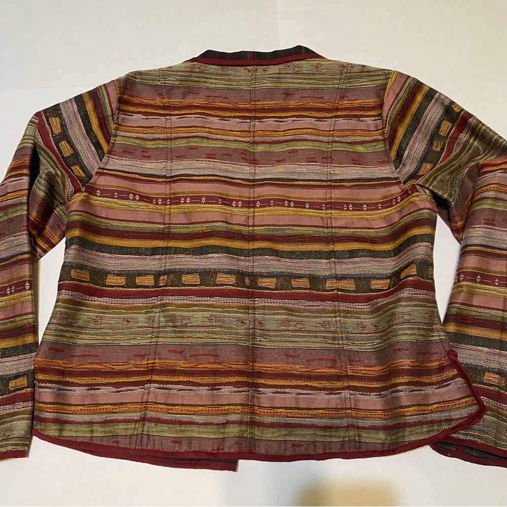 Vintage Anni By Natural Multi Colored Open Front Jacket - Picture 8 of 8